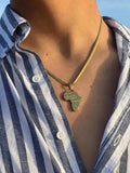 Collier carte d’Afrique en or